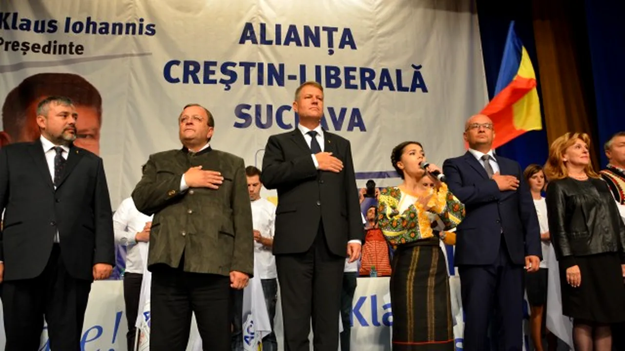 Iohannis, primit la Suceava de liderii ACL îmbrăcați în costume de silvicultori bavarezi. PLUS Surpriza muzicală pregătită de Ludovic Orban 