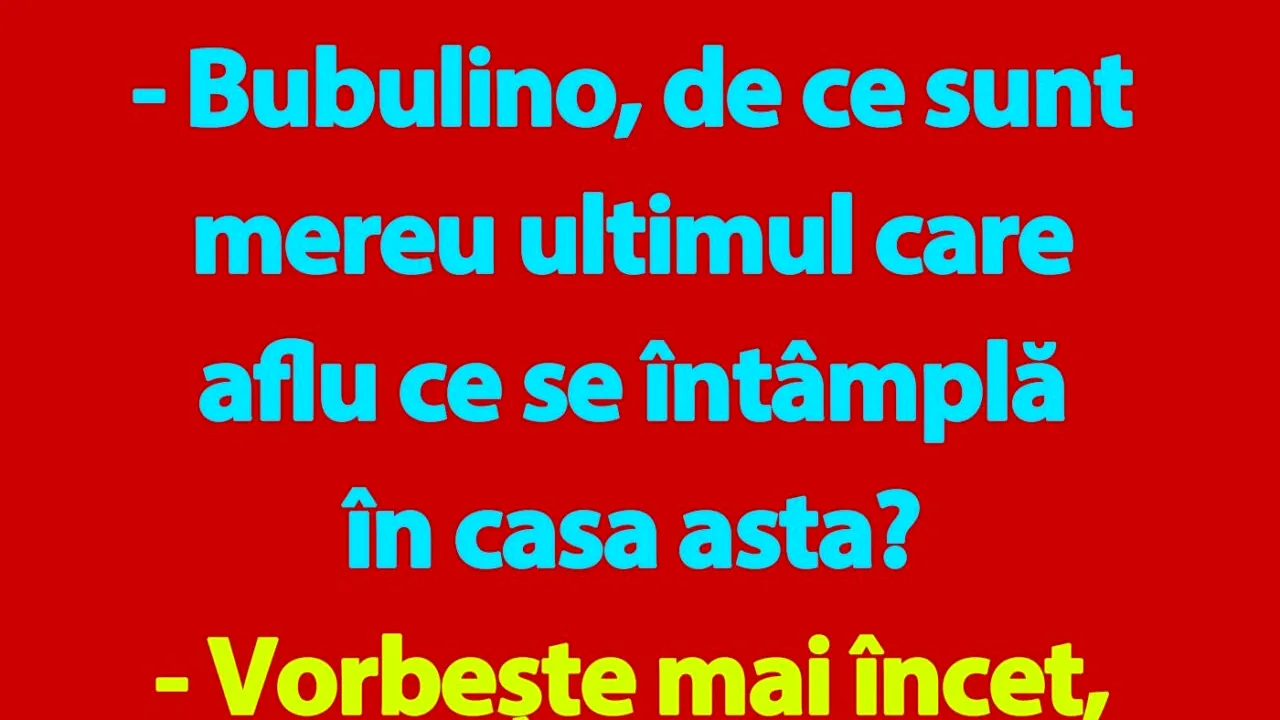 BANC | Bulă: „Bubulino, de ce sunt mereu ultimul care aflu ce se întâmplă în casa asta?”