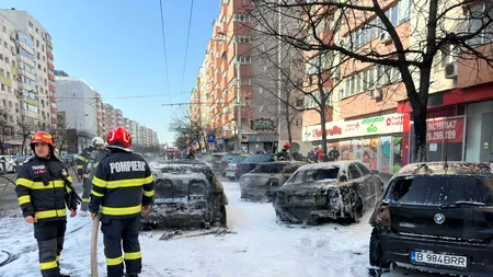 INCENDIU puternic în București. Mai multe mașini au luat foc pe Calea Moșilor / Traficul este restricționat