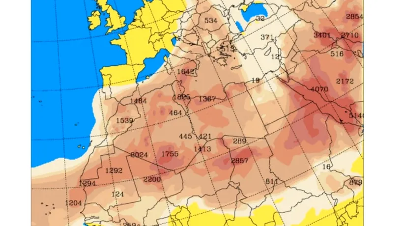 Praful saharian, din nou deasupra României/ANM anunță care sunt zonele afectate