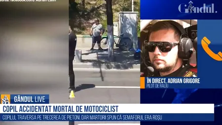GÂNDUL LIVE. Adrian Grigore, pilot de raliu, despre cazul motociclistului care a accidentat mortal un copil în Capitală: „Situația este mult mai greu de gestionat pe două roți” / „Asigurați-vă temeinic la traversare!”