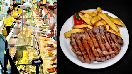 Câți lei costă o ceafă de porc cu cartofi prăjiți, la autoservire în Mamaia