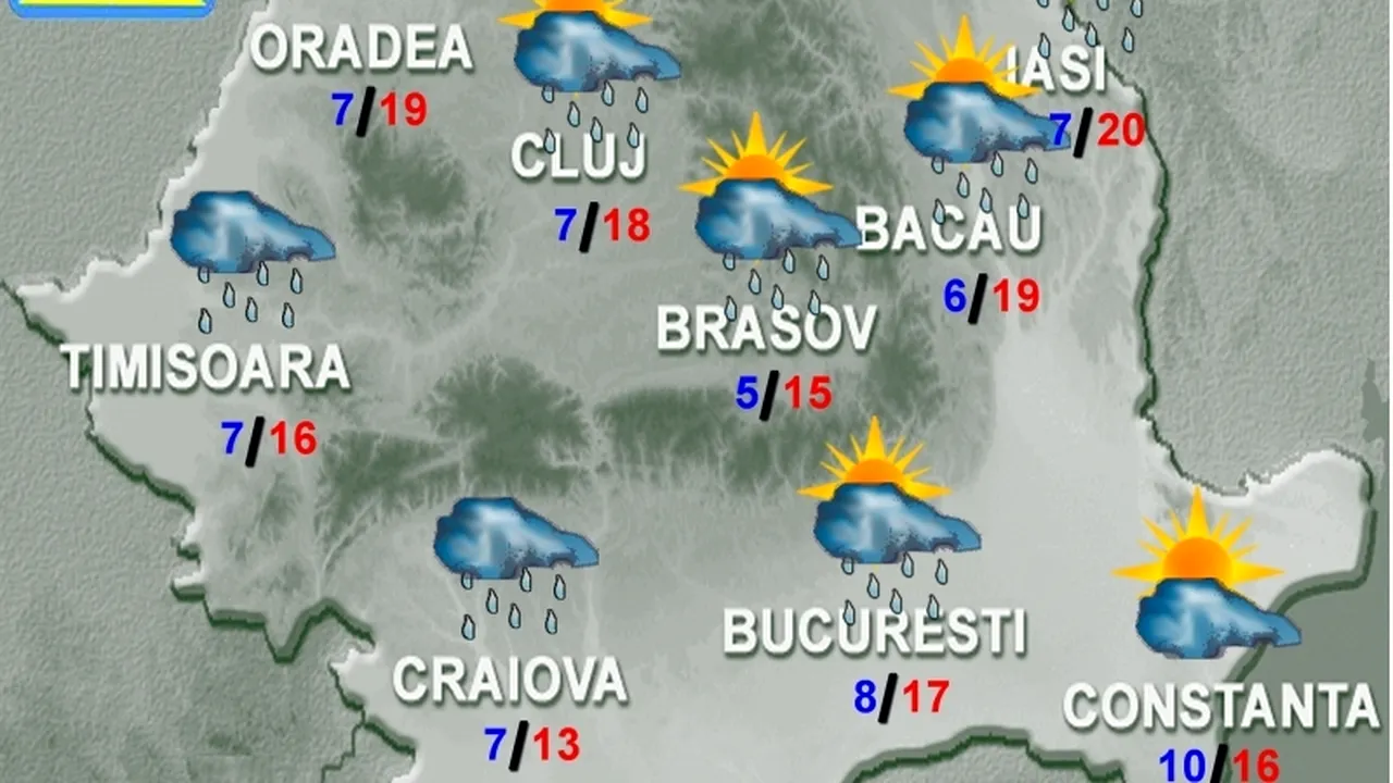 VREMEA DE PAȘTE. PROGNOZA METEO pentru AJUNUL PAȘTELUI și PRIMA ZI DE PAȘTE