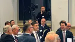 George Simion, alături de viceprim-miniștrii Cehiei, Karel Havlíček şi Petr Macinka, la evenimentul „Together Stronger!”, de la Praga