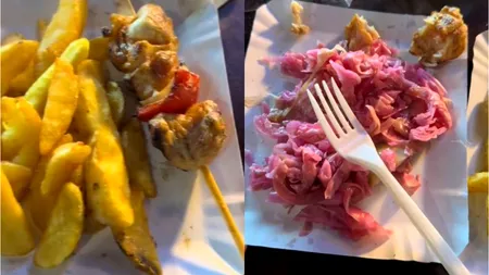 Cât a ajuns să coste o simplă porție de cartofi prăjiți cu o frigăruie și salată de varză roșie murată la Târgul de Crăciun din Craiova