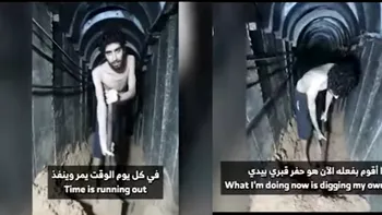 Filmare cumplită cu un ostatic capturat de Hamas, care își sapă groapa. Reacția lui Netanyahu: „Cruzimea nu cunoaște limite”