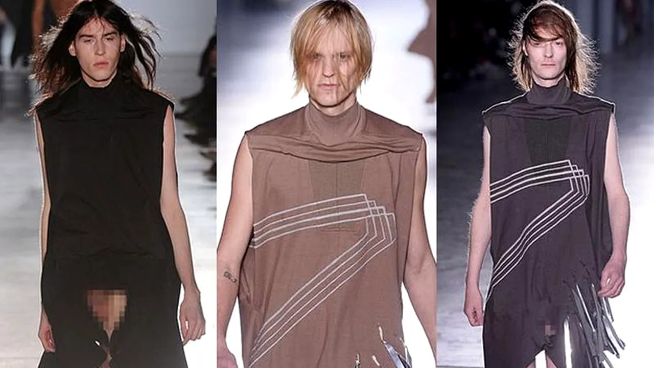 Colecție vestimentară controversată, prezentată la Paris. Organele genitale ale bărbaților sunt lăsate la vedere