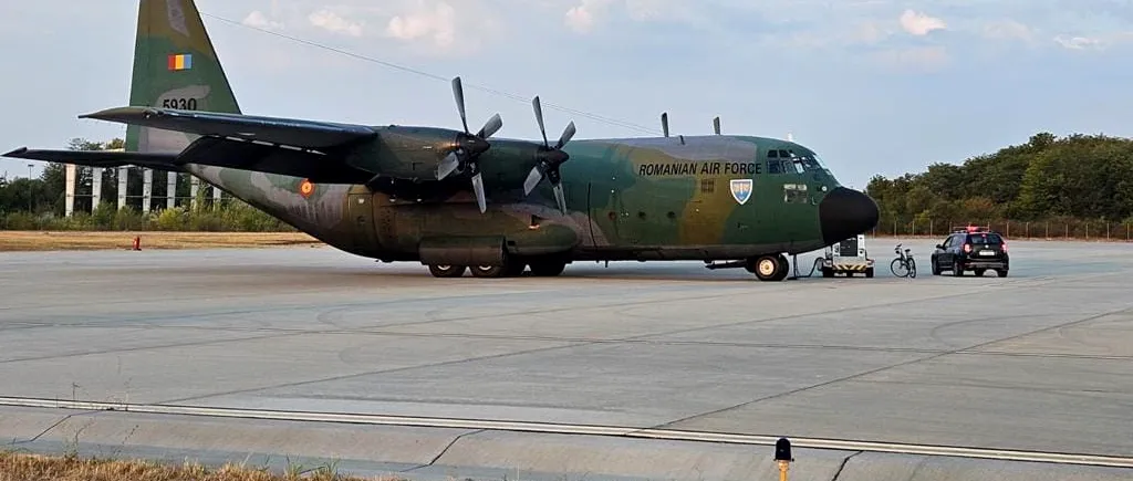 Avion „HERCULES”, al Forțelor Aeriene Române, trimis cu ajutoare spre Libia