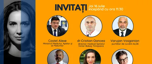 Ministrul Mediului, Apelor și Pădurilor, Costel Alexe, se află printre invitații Emmei Zeicescu la Gândul LIVE, pe 16 iulie, de la ora 11.30