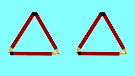 TEST IQ | Mută un creion pentru a obține 4 triunghiuri