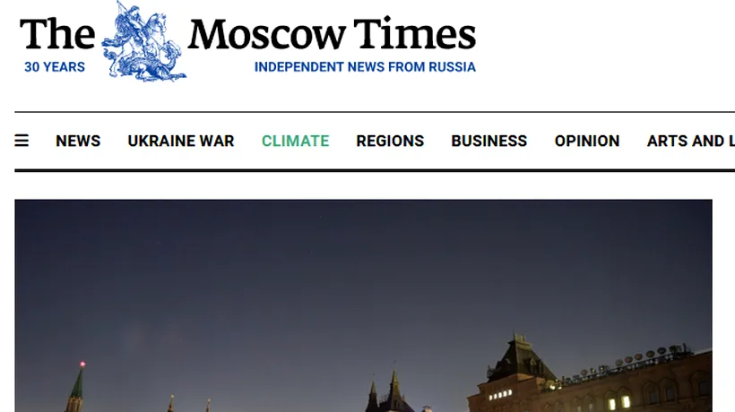 Publicația independentă The Moscow Times, adăugată de RUSIA pe lista „agenților străini”