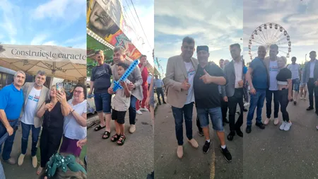 Premierul Marcel Ciolacu, într-o vizită la Buzău în ultima zi de dinainte de alegerile decisive. A purtat un tricou cu „MAKE BUZĂU GREAT AGAIN”