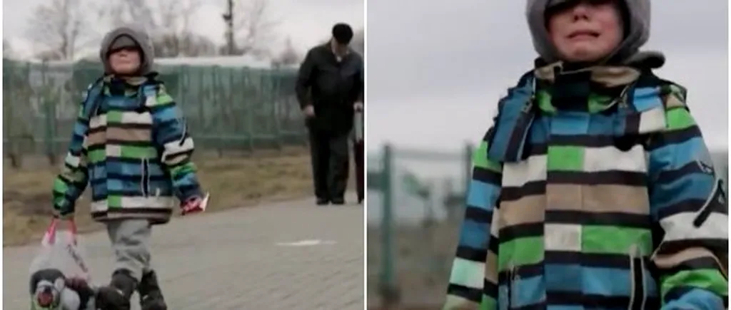 VIDEO| Imaginea copleșitoare a războiului. Momentul în care un băiețel trece granița singur și plânge