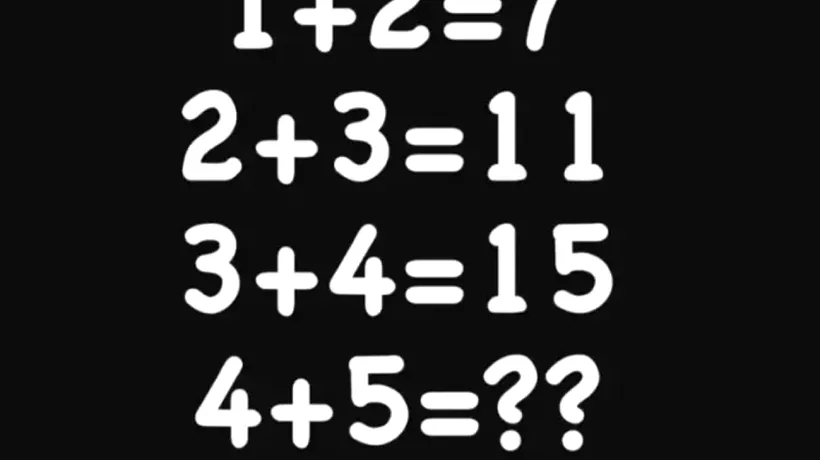 Testul IQ: Dacă poți rezolva această problemă de matematică în mai puțin de 10 secunde înseamnă că ai o minte sclipitoare. Răspunsul este în fața ta!