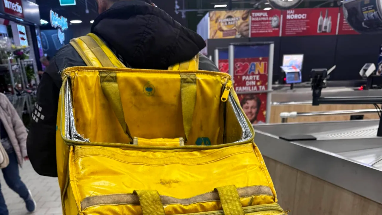 Cum arată geanta unui livrator de MÂNCARE din Cluj. Fotografia care a stârnit revolta: „Mă voi gândi de două ori...”