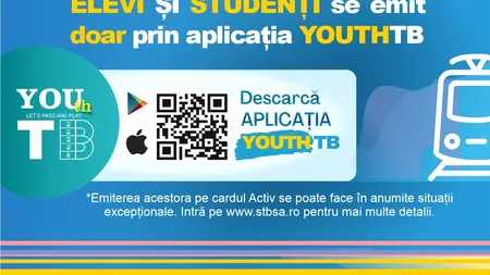 STB: Abonamentele pentru elevi și studenți se emit doar prin aplicația YouthTB