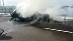 Accident grav pe Dex12 Craiova-Pitești. O mașină a luat foc, după ce s-a izbit de parapet