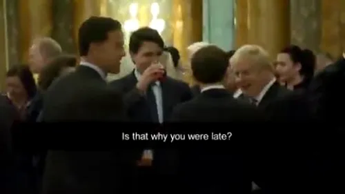 Justin Trudeau, Emmanuel Macron și Boris Johnson, filmați în timp ce glumesc pe seama lui Donald Trump la summitul NATO. VIDEO