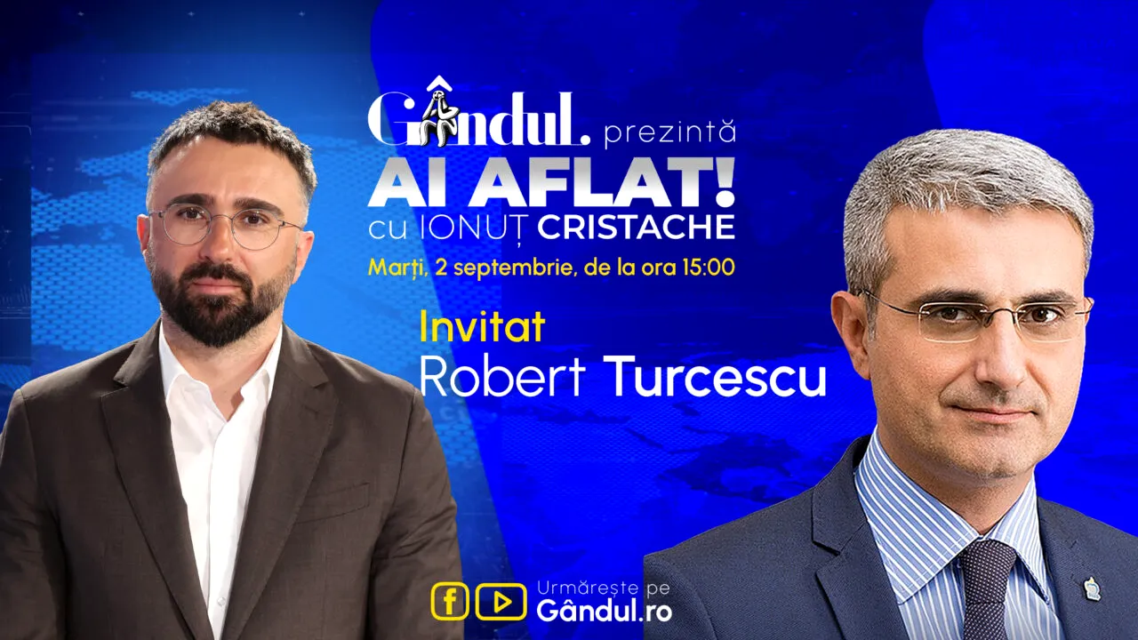 „Ai Aflat! cu Ionuț Cristache” începe marți, 2 septembrie, de la ora 15.00, live pe Gândul. Invitat: Robert Turcescu