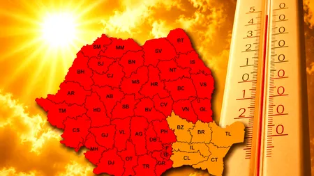 Cod roșu de caniculă în aproape toată România. Temperaturile vor ajunge și la 41 de grade Celsius