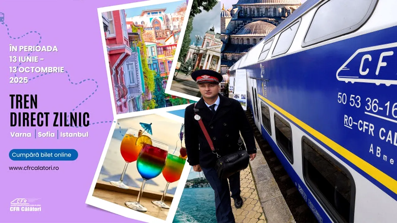 Din iunie, CRF pune pe șine TRENUL de VACANȚĂ România pe rutele Varna, Sofia și Istanbul. Orarul și prețul biletelor