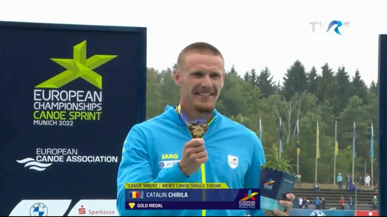 Canotorul Cătălin Chirilă, medalie de AUR la Campionatul European după o cursă de excepție în proba de canoe simplu 1.000 metri