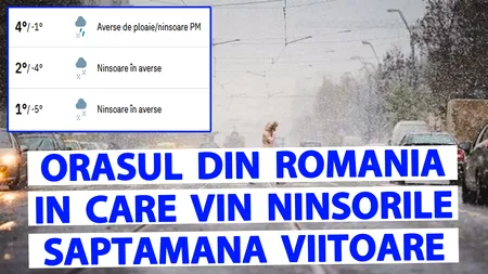 Orașul din România în care vin ninsorile săptămâna viitoare, potrivit meteorologilor Weather.com
