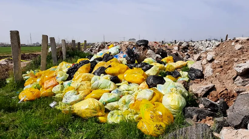 Dosare penale și amenzi după ce polițiștii au descoperit sute de tone de deșeuri periculoase, provenite de la pacienți COVID-19