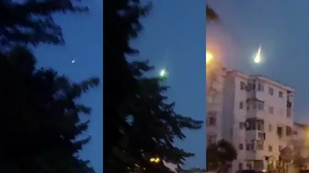 VIDEO | Un meteorit a luminat puternic cerul României. Autoritățile au intrat în alertă atunci când s-a auzit explozia!