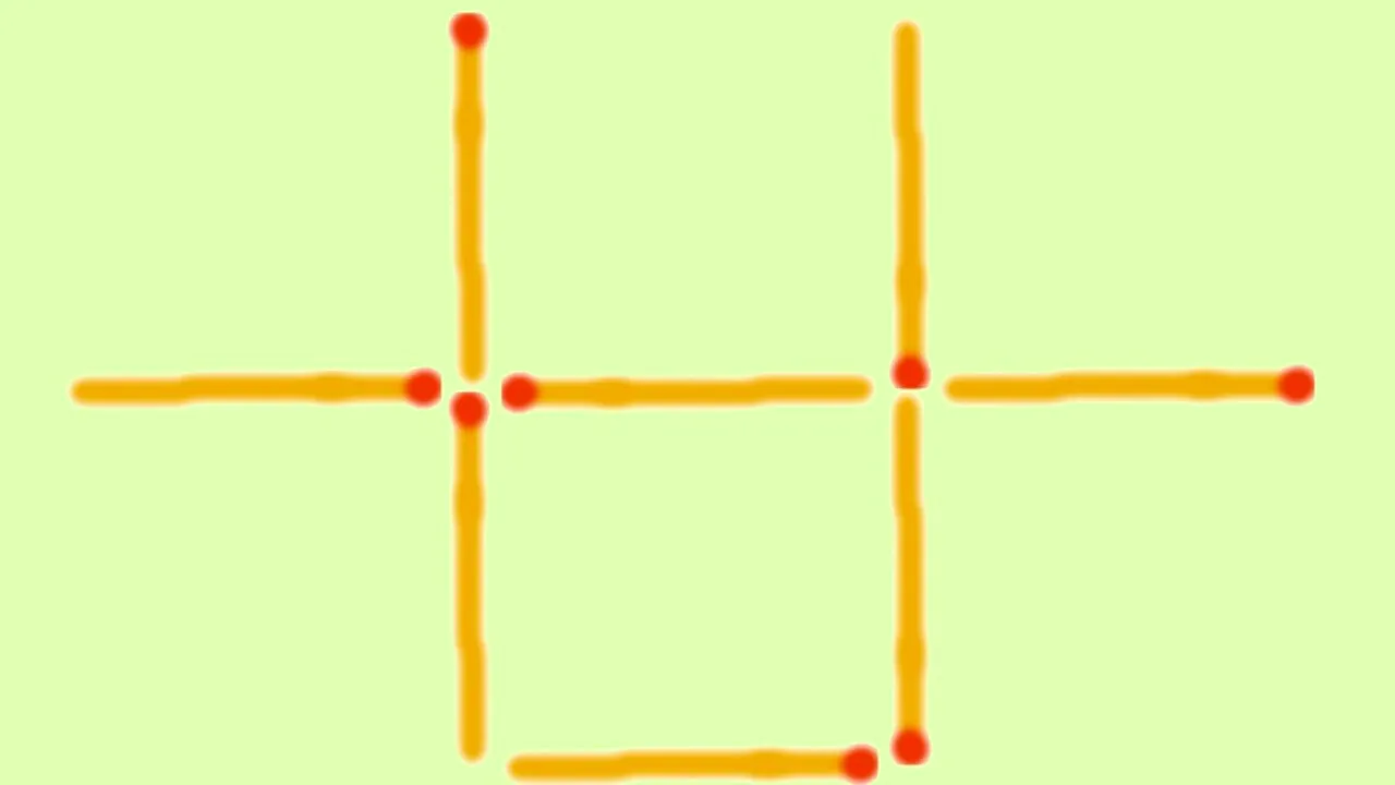 Test de inteligență cu chibrituri | Obțineți 2 pătrate mutând doar 2 bețe!