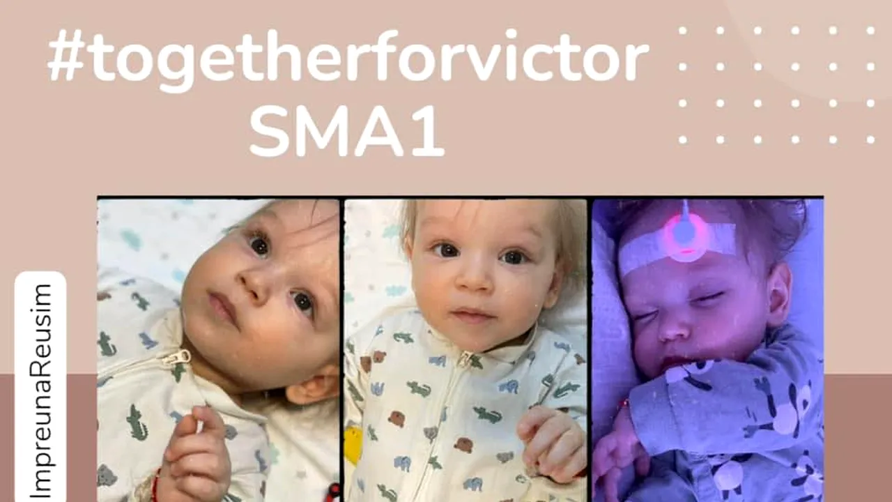 Victor nu a împlinit 1 an, dar are nevoie de 2,1 milioane de euro pentru a trăi. A fost diagnosticat cu o boală genetică rară