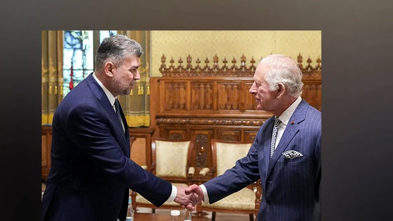FOTO | Marcel Ciolacu, discuție privată cu Regele Charles al III-lea: „O prietenie inestimabilă care ne onorează și ne inspiră”