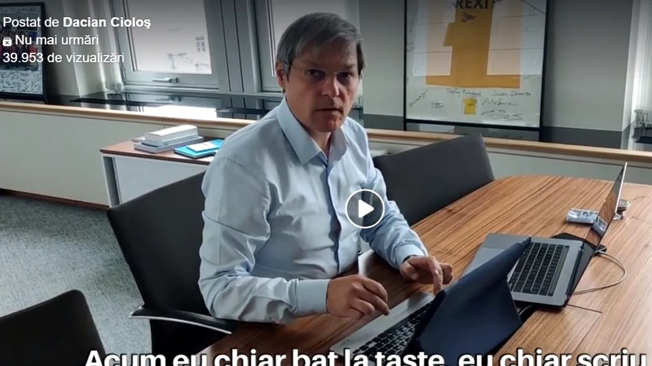IRONIC. Dacian Cioloş îl trolează pe Dan Barna, într-un video postat pe pagina sa de socializare: „Acum, eu chiar bat la taste, eu chiar scriu pe bune”