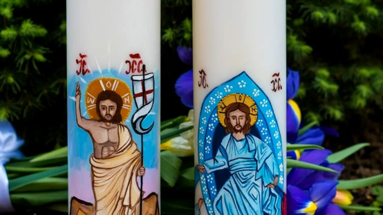 Lumânări de ceară cu chipul lui Iisus și Maica Domnului, ultima modă de Paște. Cu cât se vând creațiile meșterului din Sibiu la care oamenii fac coadă
