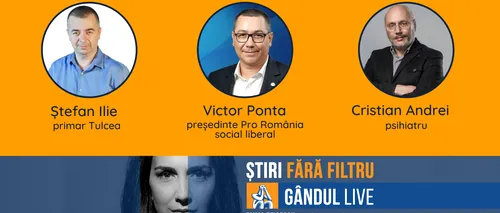 Victor Ponta, președinte al Partidului PRO România Social-Liberal, se află printre invitații Emmei Zeicescu la ediția Gândul LIVE de marți, 3 noiembrie, de la ora 11.30
