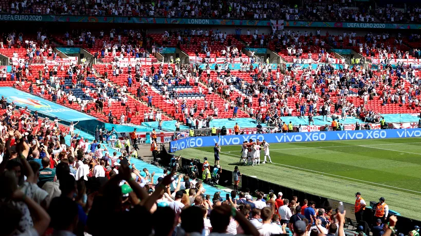 Euro 2020. Incident pe Wembley, un suporter a căzut din tribună