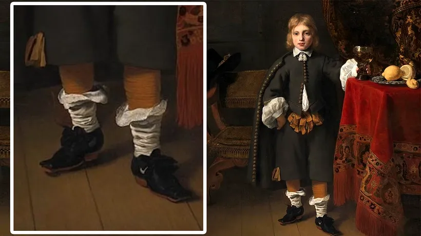 Cu ce e încălțat băiatul din imagine, de fapt. DETALIUL bulversant din acest tablou din anul 1652