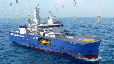 Vapor specializat în întreținerea TURBINELOR eoliene marine, lansat la Galați 