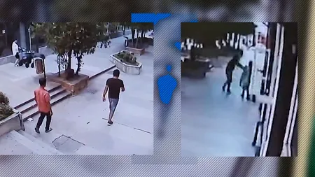 IMAGINI cu jaful de la librăria din Caracal. Cum au fost surprinși cei doi bărbați care au furat 400 de lei și au agresat o angajată