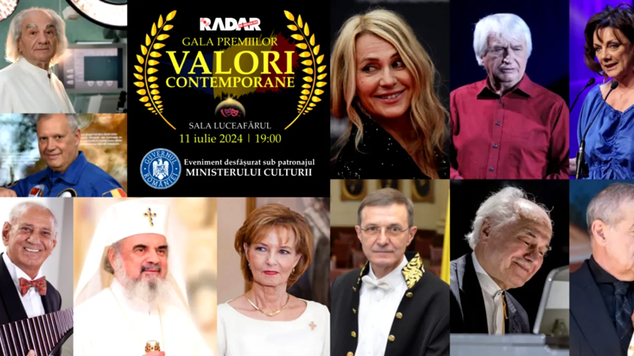 ELITELE românești din toate domeniile vor urca pe scena Galei Premiilor VALORI CONTEMPORANE de la București