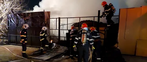 FOTO-VIDEO | Pericol de explozie în Sectorul 6, din cauza unui incendiu izbucnit la un depozit de butelii cu freon din Prelungirea Ghencea