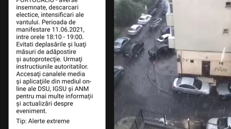 Mesaj RO-ALERT: Cod portocaliu de averse însemnate și descărcări electrice în București - VIDEO