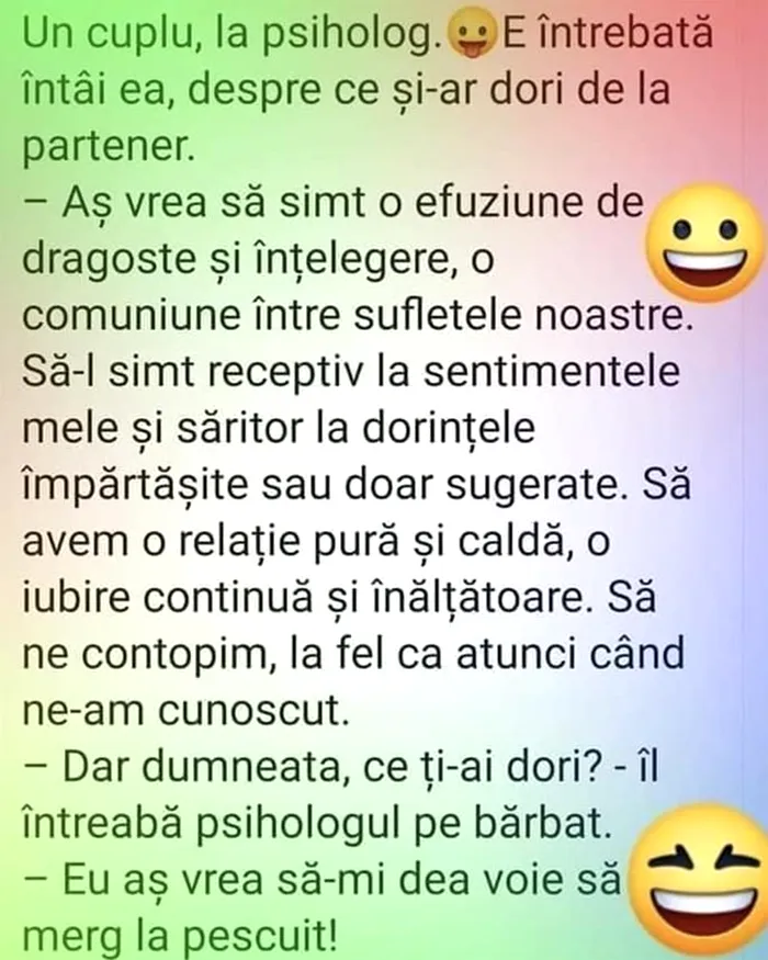Bancul de sâmbătă | Un cuplu, la psiholog