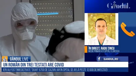 GÂNDUL LIVE. Radu Țincu, medic primar ATI la Spitalul Floreasca: Medicii vor fi nevoiți să aleagă cine trăiește și cine moare! Presiunea asupra lor va fi uriașă