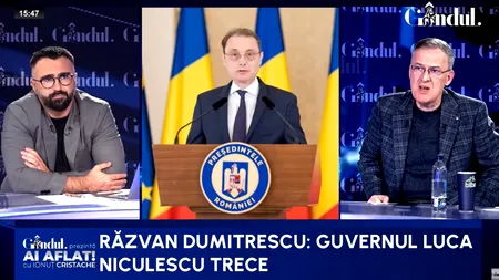 Pariul lui Răzvan Dumitrescu: Guvernul Luca Niculescu va trece