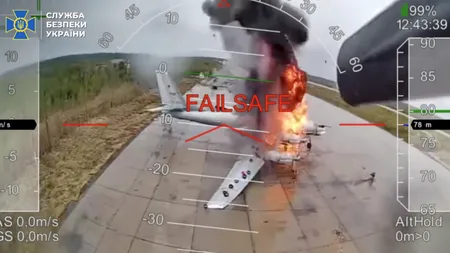 Noi IMAGINI din Operațiunea „Pânza de păianjen”. Bombardierele lui Putin, lovite de dronele ucrainene în punctele cele mai slabe