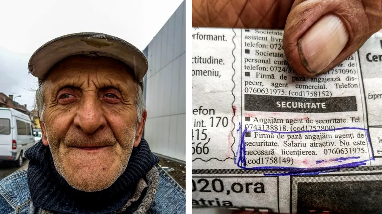 Nenea Lăcătuș, bătrânul care merge la braț cu ziarul în speranța unui loc de muncă: „Nu te supăra, știi vreun loc unde mă pot angaja?”