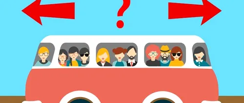 Test IQ exclusiv pentru genii | În ce direcție circulă autobuzul din imagine?
