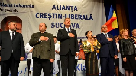 Iohannis, primit la Suceava de liderii ACL îmbrăcați în costume de silvicultori bavarezi. PLUS Surpriza muzicală pregătită de Ludovic Orban 