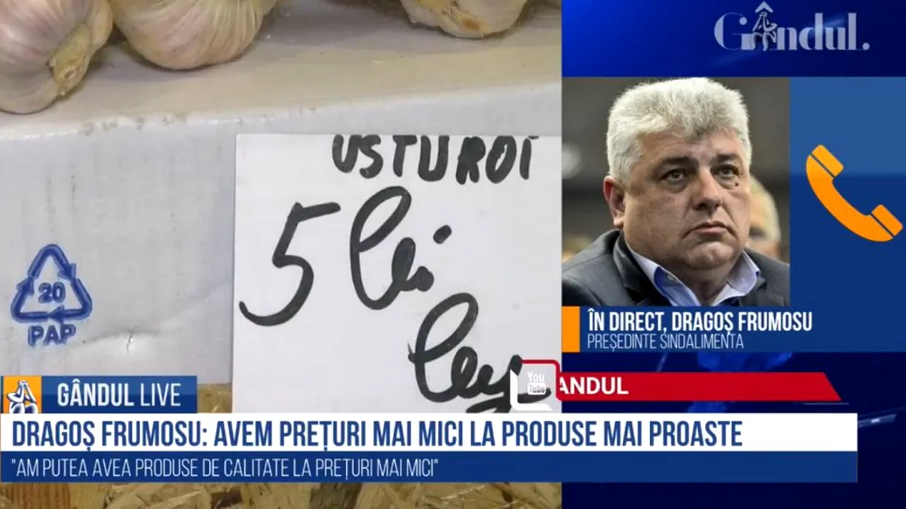 GÂNDUL LIVE. Dragoș Frumosu, președintele Sindicatelor din Industria Alimentară: „Numai producătorul din piață poate să regleze prețul”